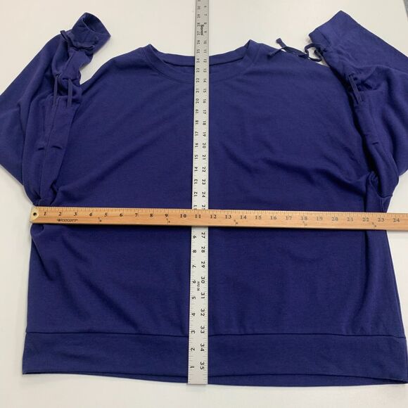 Fabletics Sadie Scrunched Sleeve Pullover L Large Soft Fleece Lined Sweater - Picture 7 of 12